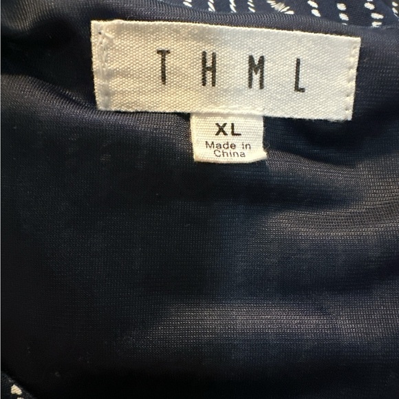 THML Navy Striped Dress with Floral Embroidery - Picture 2 of 7